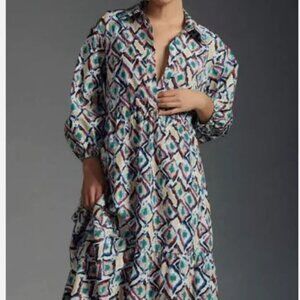 The Bettina Tiered Shirt Dress by Maeve Size Medium